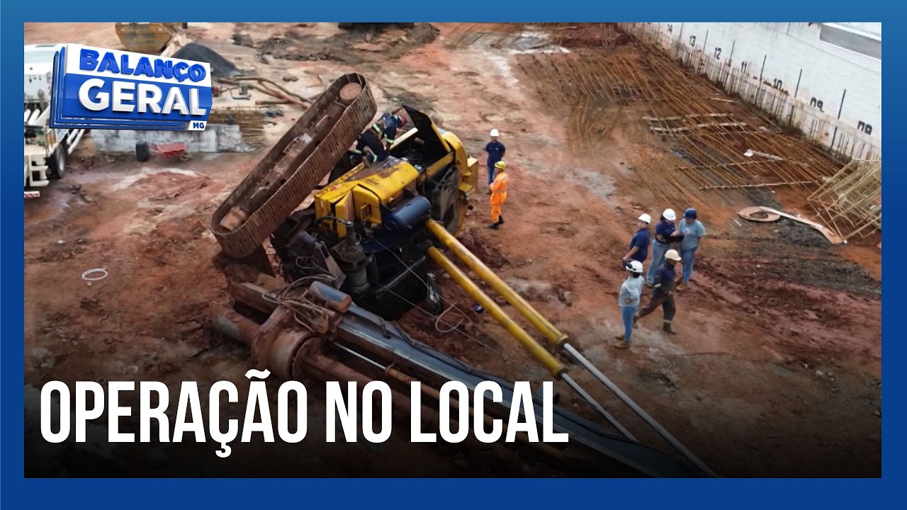 Perfuratriz que tombou no Centro deve ser retirada hoje: equipe do Balanço no local