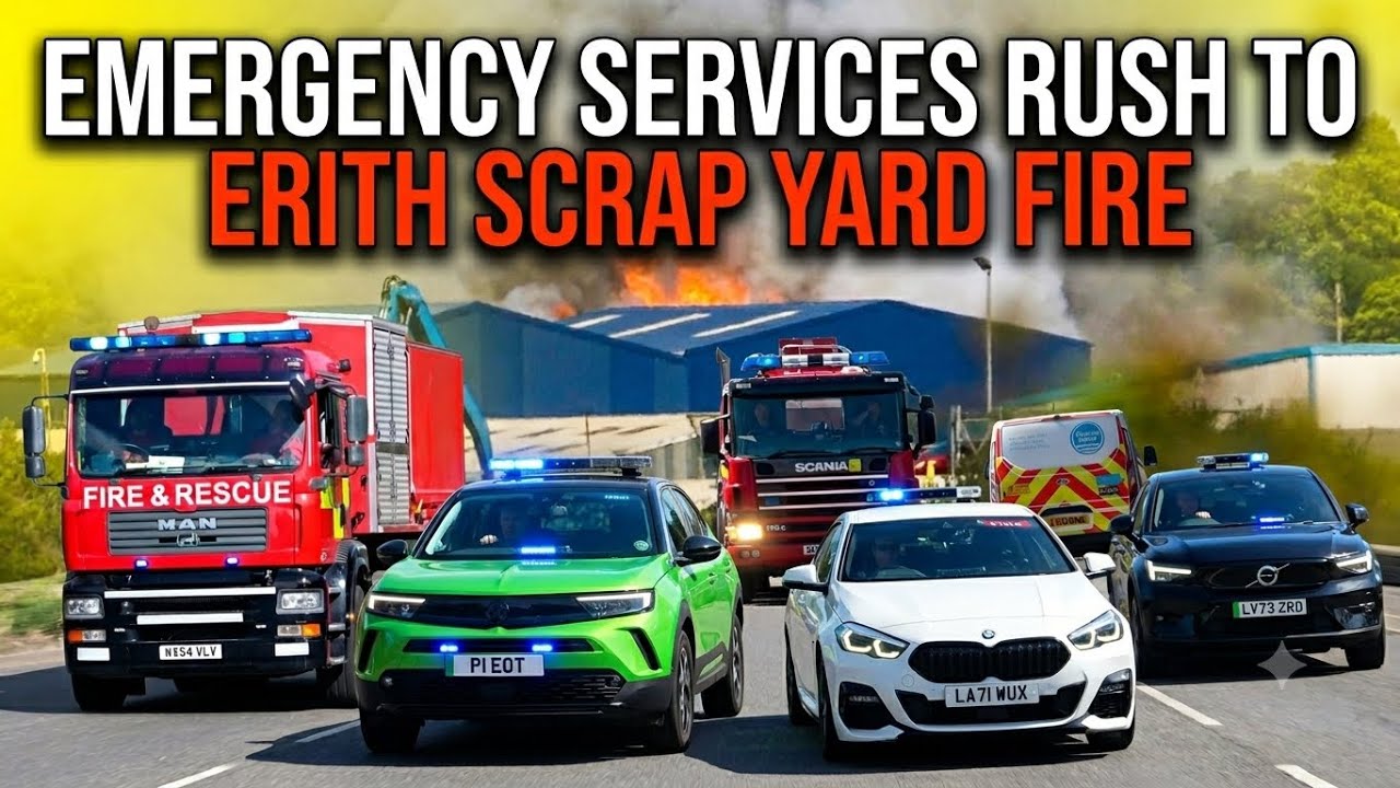 Emergency Services Scramble To Serious Scrap Yard Fire In LDN Erith 