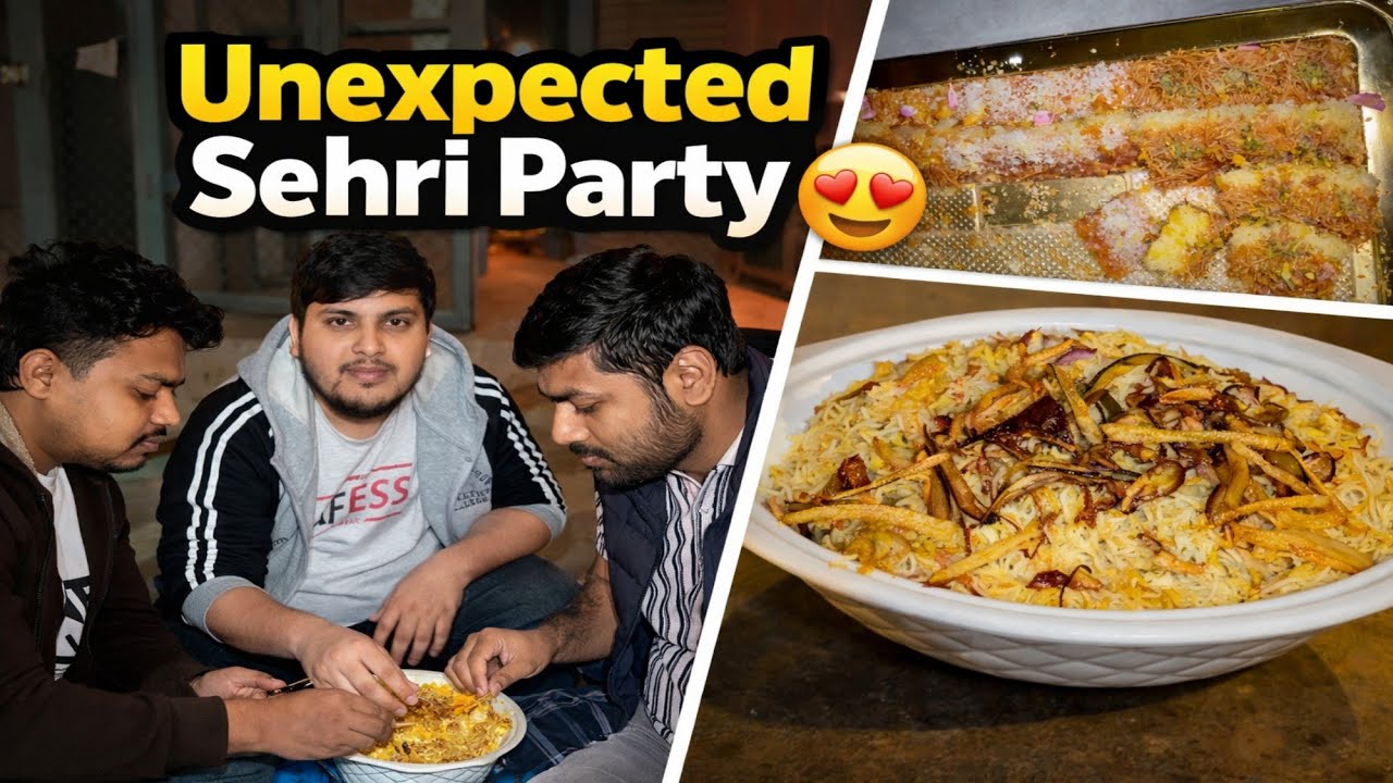 Unexpected Sehri Party 😍 | Biryani + Busa Cake Night Vlog in Kuwait 🇰🇼