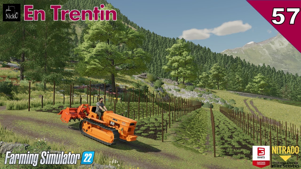 FARMING SIMULATOR 22 ⛰️ En Trentin 🌲 Vigneto terrazzato e lavorazione con FIAT 605c e Sicma ep. 57