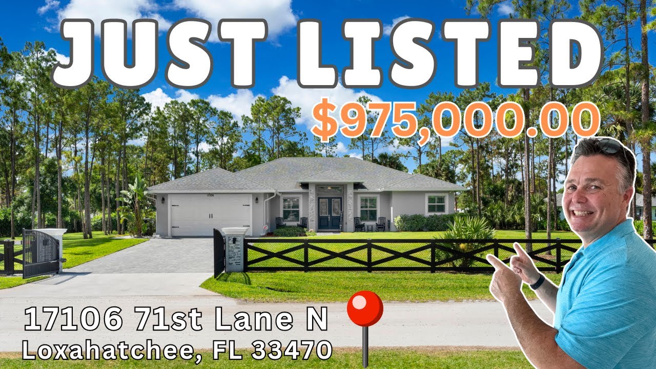 Custom BUILT HOME on 1.16 Acres In Loxahatchee Florida
