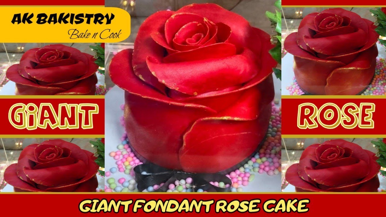 Giant rose cake design|Giant rose flower tutorial|How to make rose flower cake