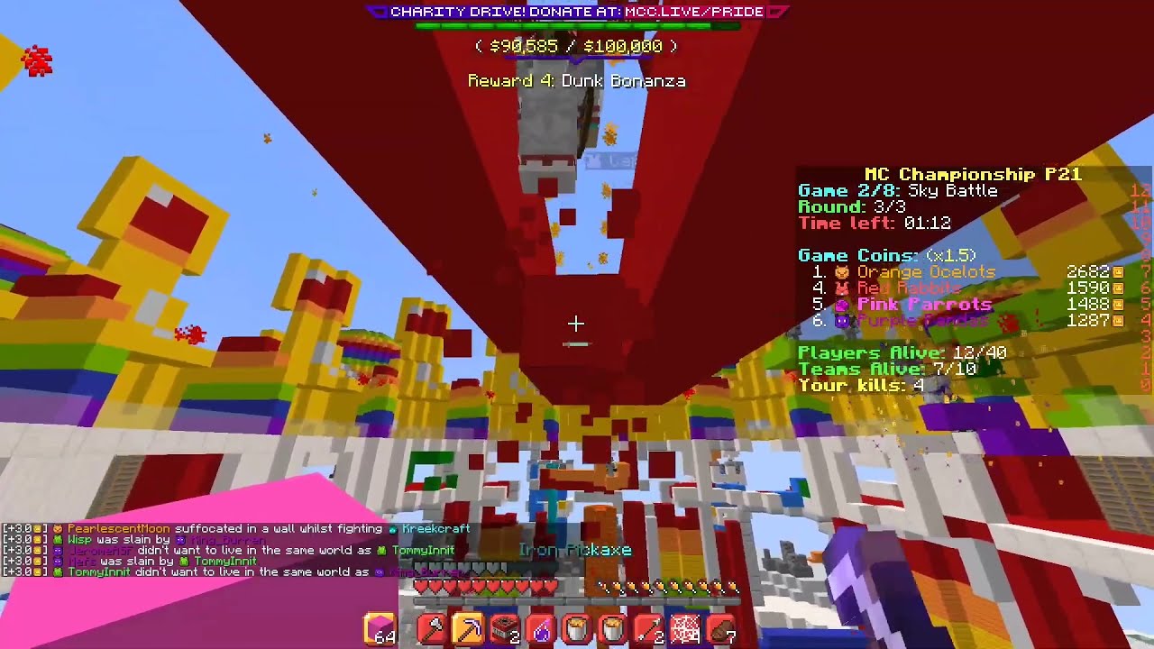 Technoblade does 1v5 in MCC Skybattle