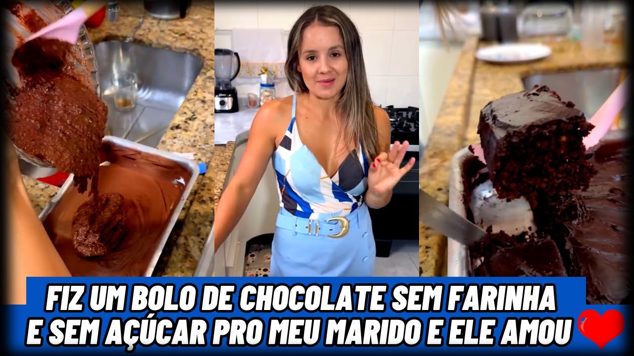 Fiz um Bolo de Chocolate Sem Farinha e Sem Açúcar pro Meu Marido e Ele AMOU ❤️