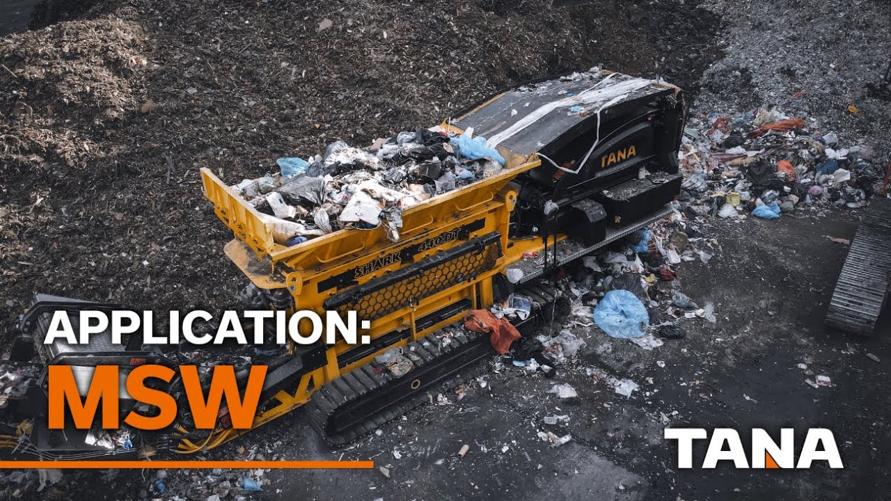 Pre-shredding MSW with the TANA Shark mobile shredder