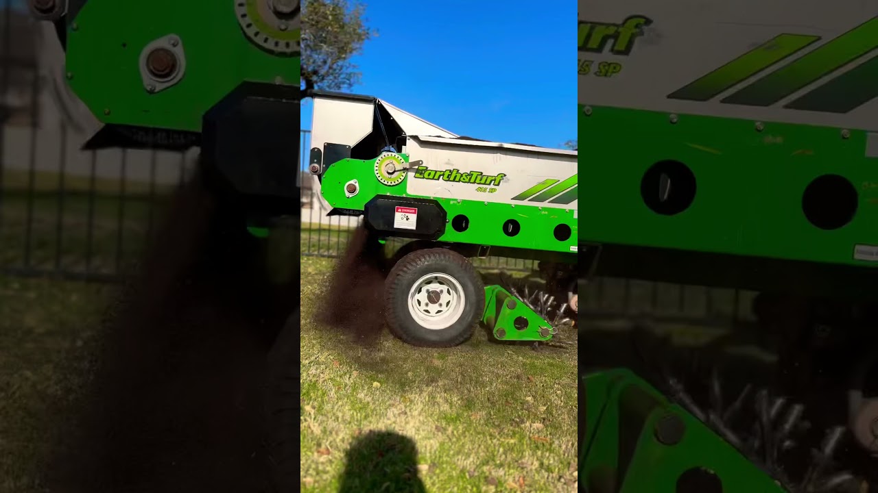Topdress, aerate and Overseed with the 415SP 👍 #topdress #topdressing #aerate #overseed #lawnlevel