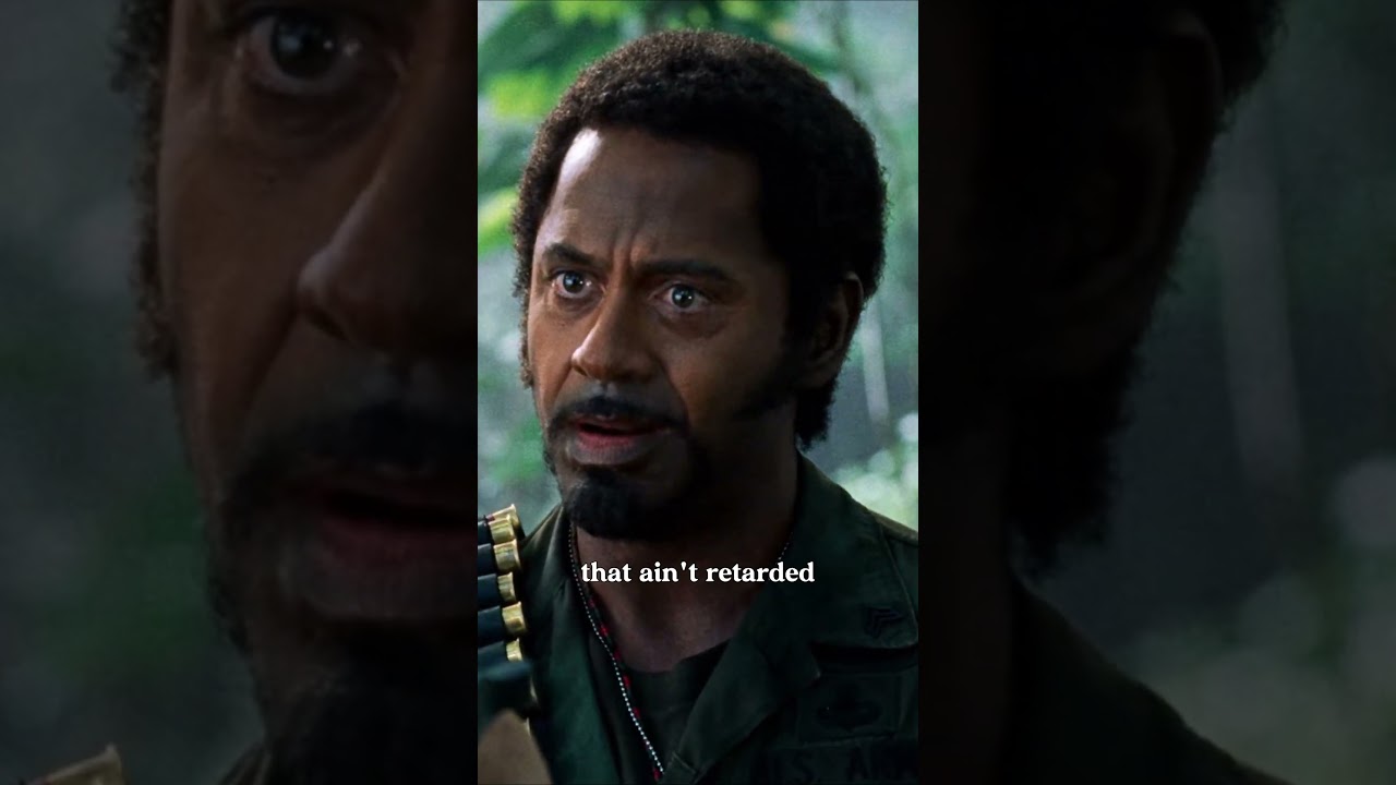 Never Go Full Retard Man!🎬#robertdowneyjr #benstiller #tropicthunder #tomhanks #seanpenn #forestgump