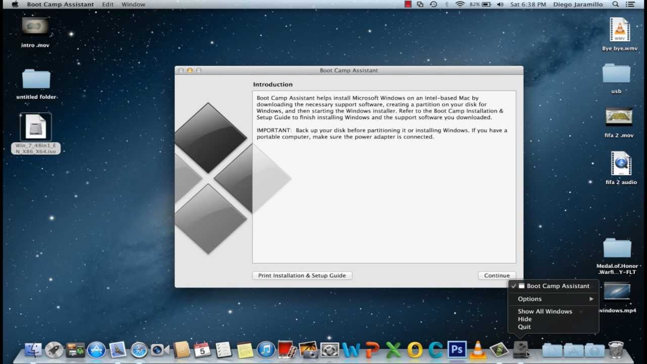 How to Install windows 7 or 8 on a Mac via bootcamp using a CD or USB