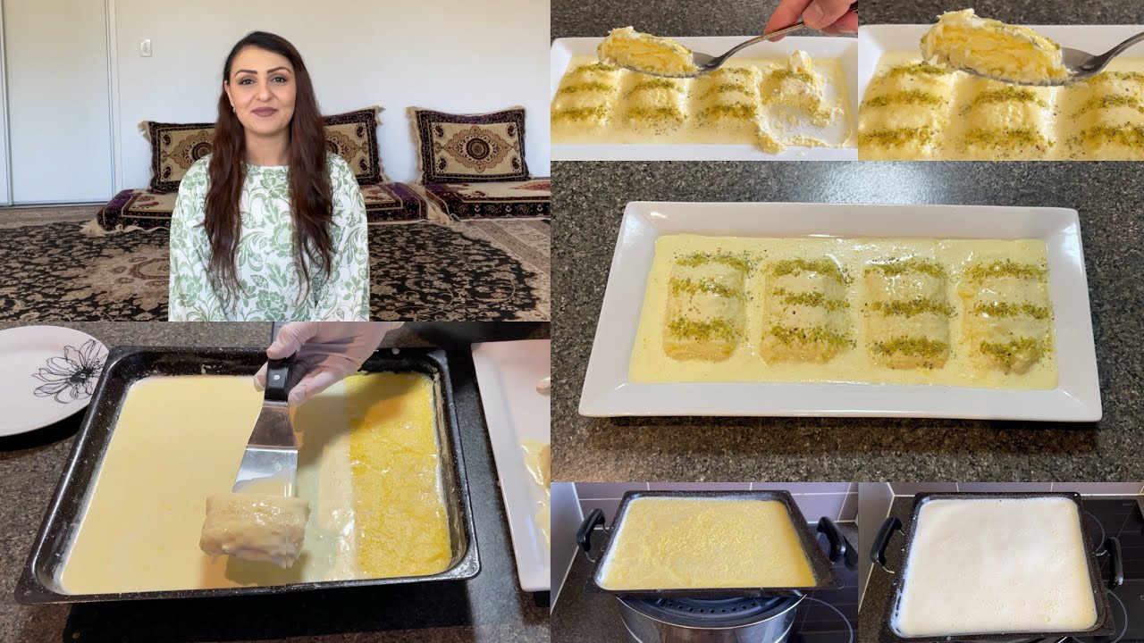 Kabul Girl Cooking/آشپزي با دختر كابل آماده كردن قيماق خانگي بسيار آسان با استفاده از ديگ منتو