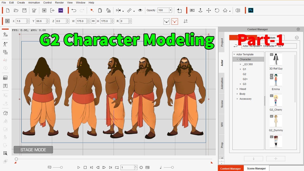 G2 characters Modeling for Cartoon Animator 4 | How to Create G2 Indian Character Tutorial in Hindi