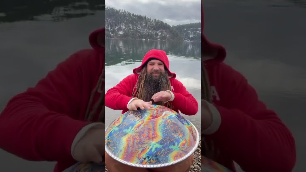 Jacket On or Jacket Off?? 🤷&zwj;♂️ #handpan #music #nature #musician #drums #beard #idaho #lake #pnw