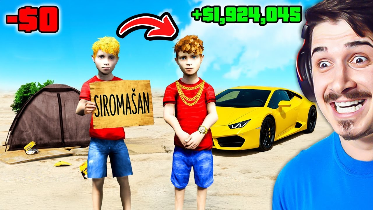 SIROMAŠNO DIJETE DO NAJBOGATIJEG DIJETA U GTA 5!!!