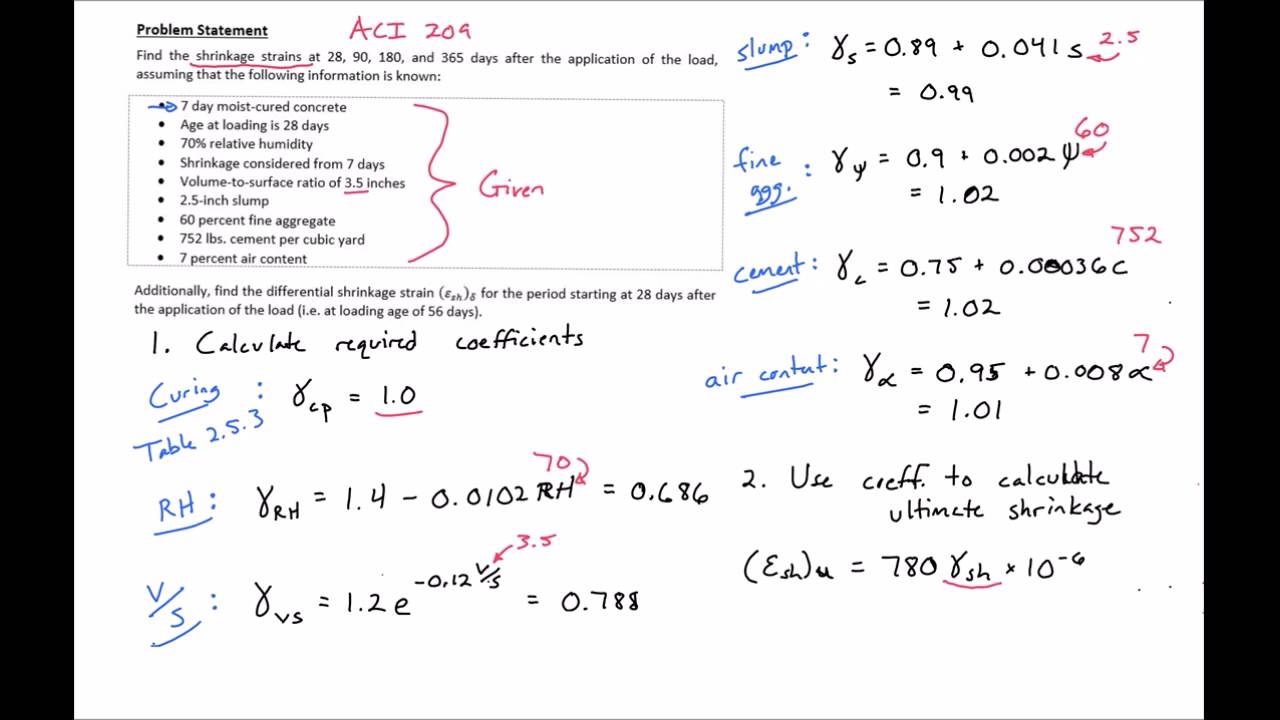 4 - Shrinkage Estimation Example Using ACI 209