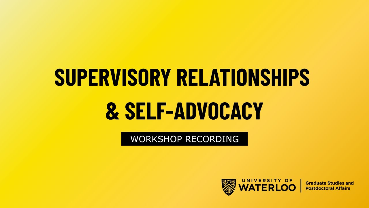 GRADnavigate: Supervisory Relationships and Self Advocacy