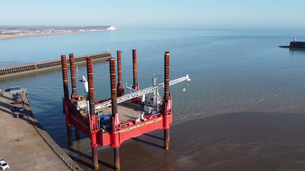 Newhaven harbour and WW2 Fort drone flight 4K