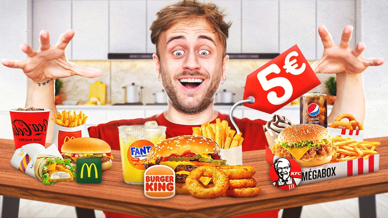 Je teste TOUS les MENUS à 5€ de FAST FOOD 🤔
