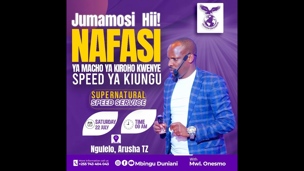 NAFASI YA MACHO YA KIROHO KWENYE SPEED YA KIUNGU