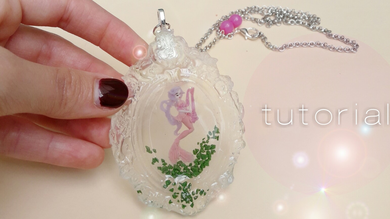 Tutorial Polymer clay // Small mermaid in the resin  ENG