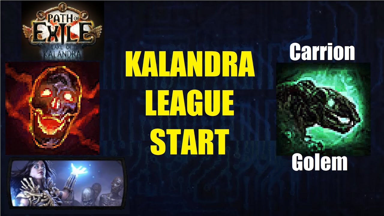 [Path of Exile 3.19] Kalandra League - SRS Necromancer Build Diary Day 1 - Carrion Golem Swap - 1080