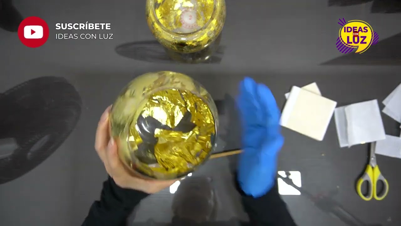 DIY: Decorando con hojas de oro un recipiente de vidrio