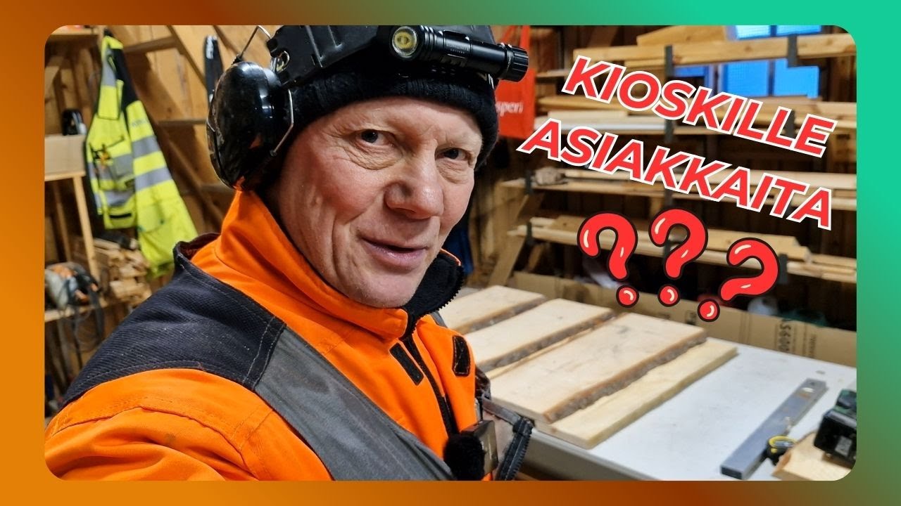 Asennetaan lintujen talviruokinta kioskiin lattia, matala seinä ja kaide