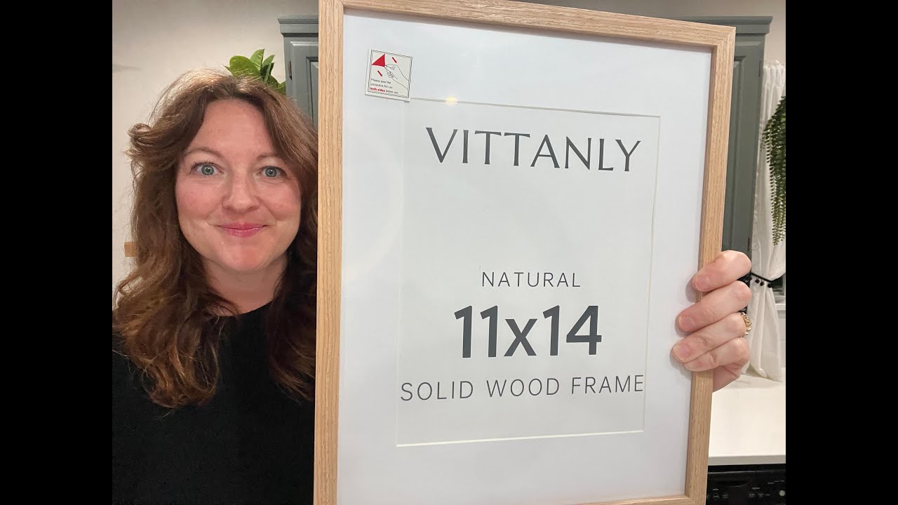 Frame + wood + mat + 11x14 = home refresh on budget | Vittanly Natural Solid Wood Picture Frames for