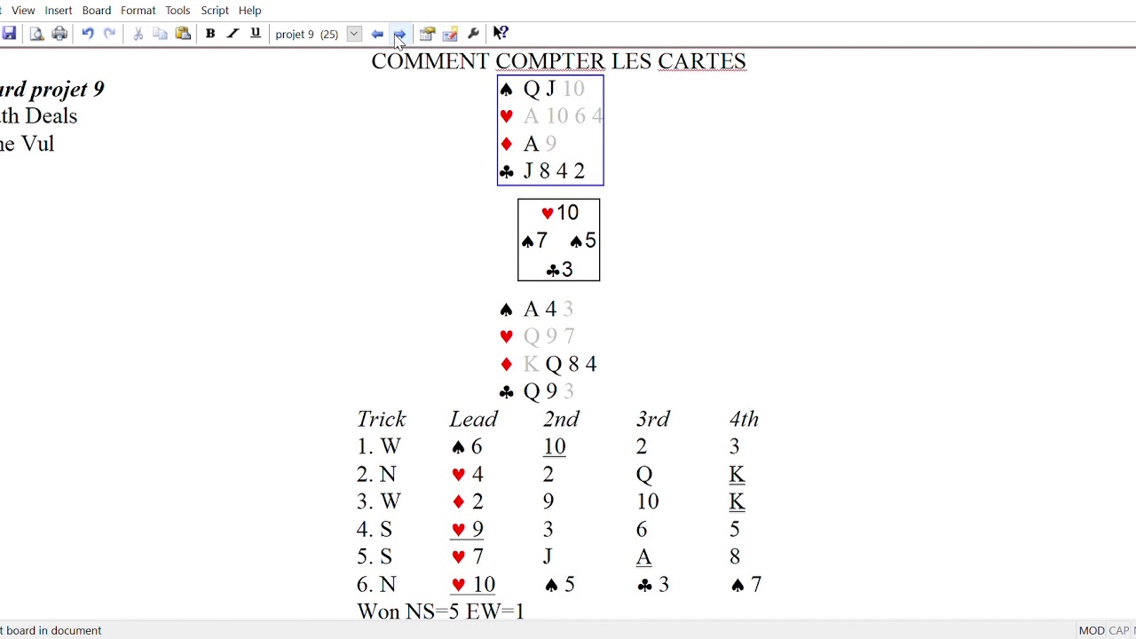 9. COMMENT COMPTER LES CARTES