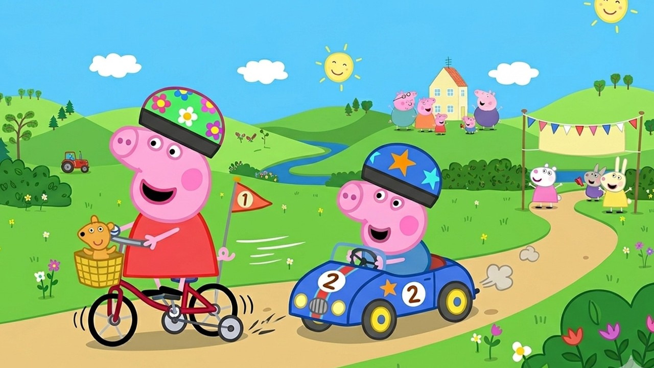 Peppa and George in a Speedy Race! 🏁🏆 | Who Wins the Race? | Peppa Pig Funny Animation