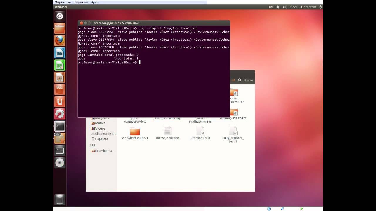 Cifrado asimétrico en Linux (Comando gpg)