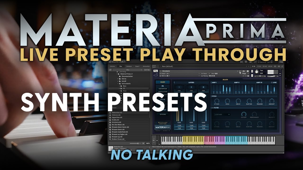 Materia Prima Synth Presets : Kontakt Sounds Play Through