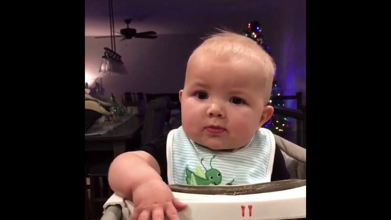 Baby tries broccoli for the first time!