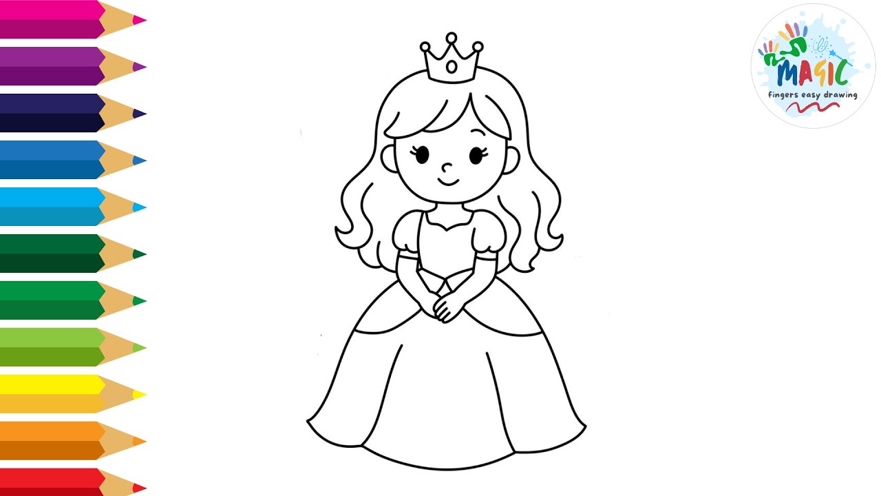 How to Draw a Barbie Doll | How to Draw a Cute  Princess Step by Step Easy Drawings