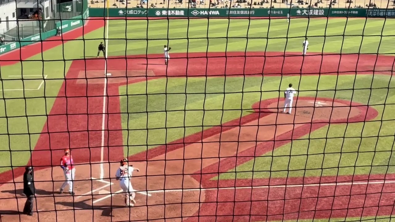 オイシックス対巨人　6回表　松山竜平ホームラン