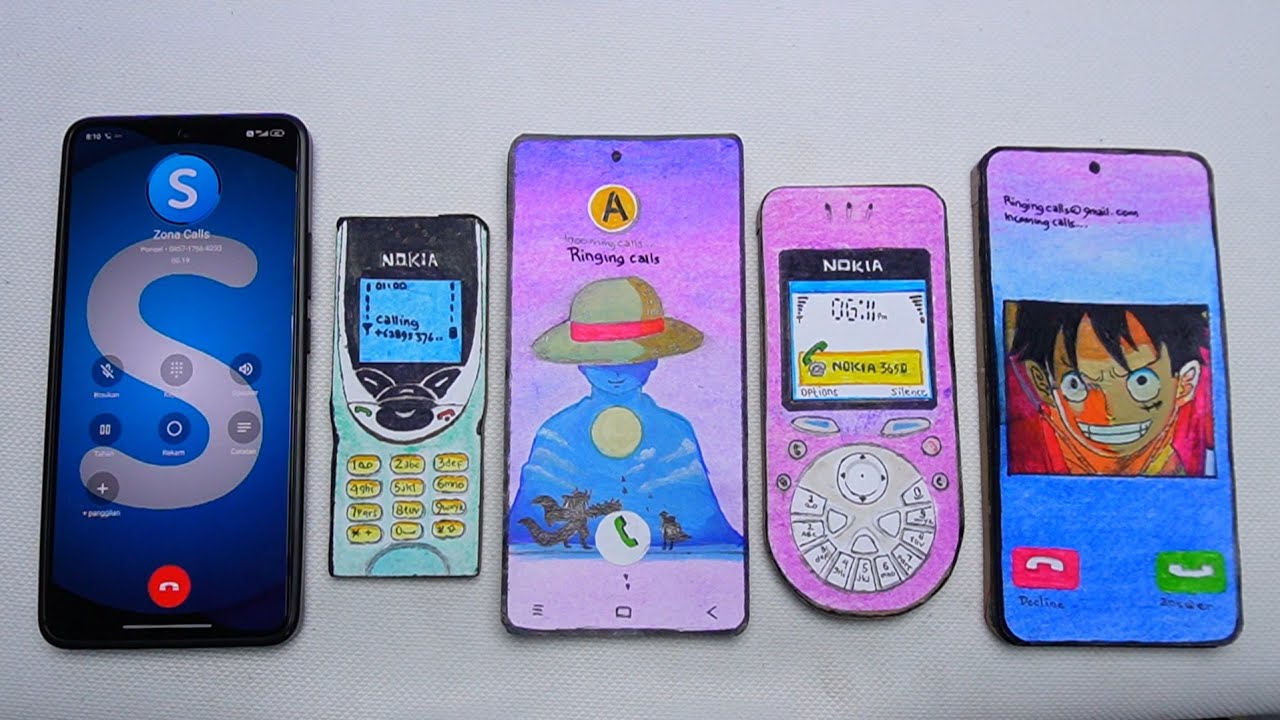 Poco X6pro Skype vs Nokia 8210 vs Xiaomi One Piece vs Nokia 3650 vs G Pixel 10 Luffy incoming call