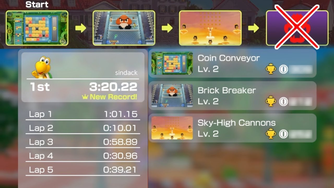 This 5-Lap Koopathlon had NO BOWSER MINIGAMES (in 3:20.22)