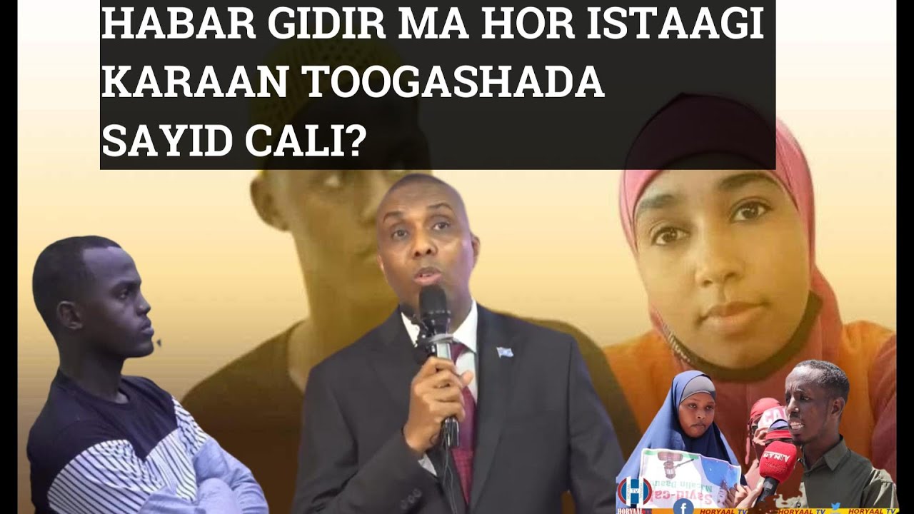 TOOGASHADA SAYID CALI RA'IISAL WASAARAHA OO BEESHA HABARGIDIR DIGNIIN U DIRAY.