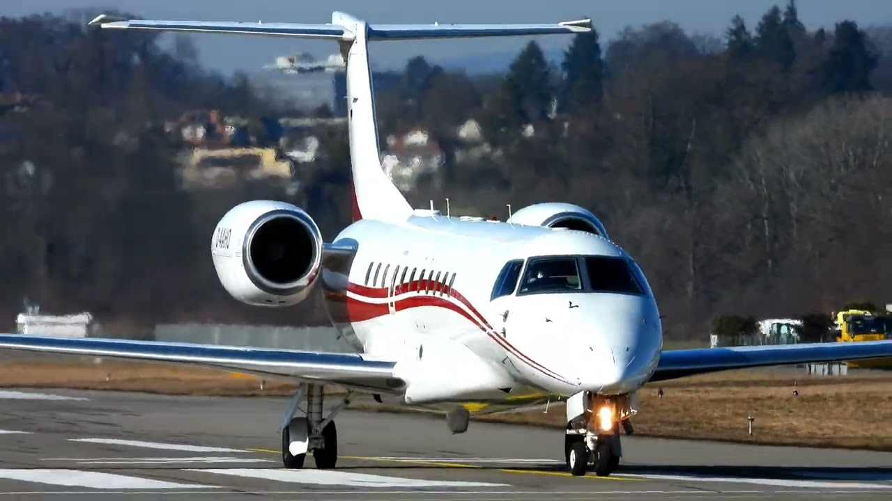 Embraer Legacy 650 D-AAHO Landing & Take Off at Bern Airport