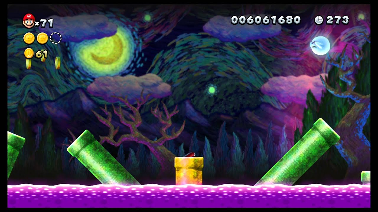 [WiiU] New Super Mario Bros U Mundo 5 (Jungla Sirope) Nivel 4 (Una ciénaga de impresión) Secreto