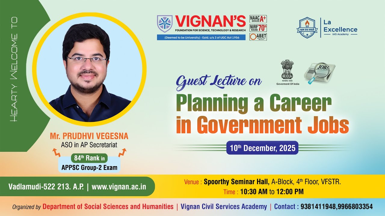 Winning Mindset for Students I Mr. Prudhvi Vegesna @ VFSTR
