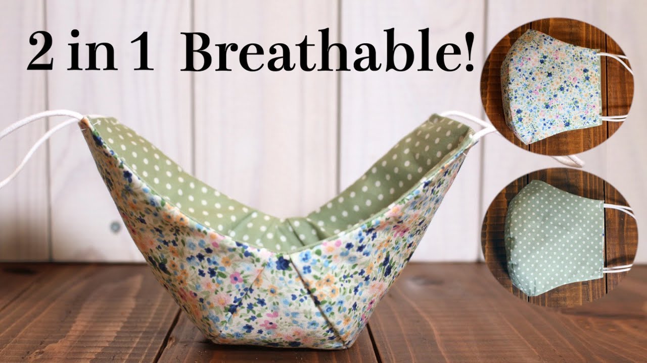 【Easy to Breathe】2 in 1 Face Mask With Filter Pocket Sewing Tutorial｜DIY Fabric Mask