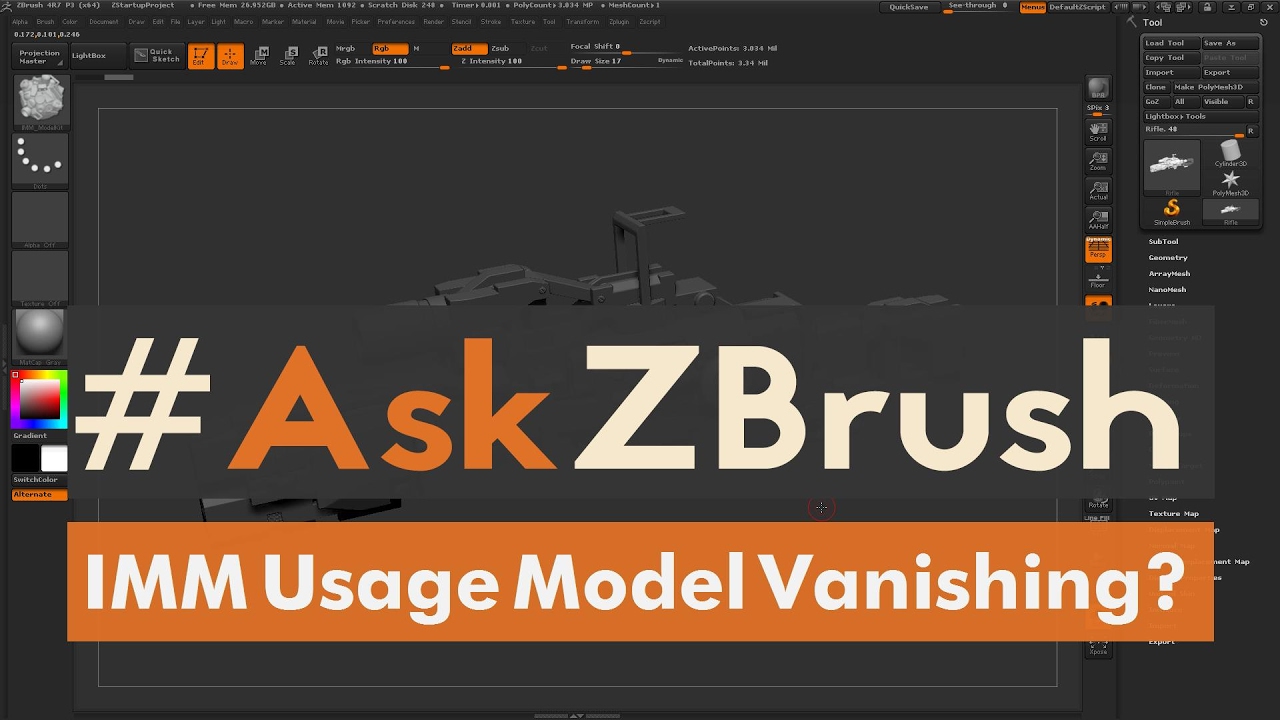 #AskZBrush: &ldquo;My model disappears when using InsertMesh Brushes how can I fix this?&rdquo;
