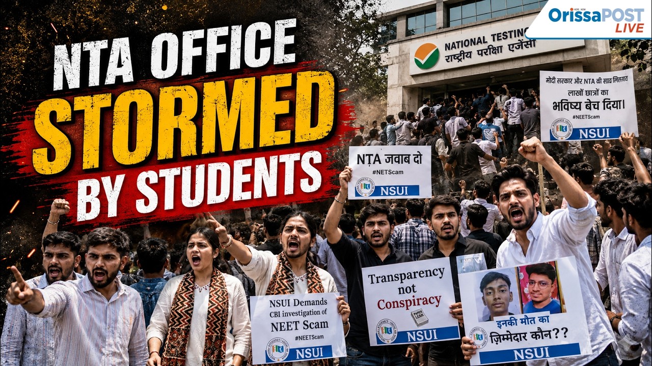 UGC-NET 2026 protest: NSUI demonstration outside NTA office | Students demand NTA scrapped