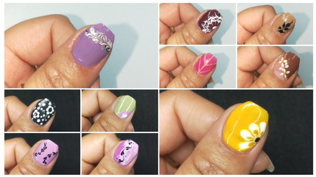10+ Easy nail art designs with household items || Diy nail art designs at home
