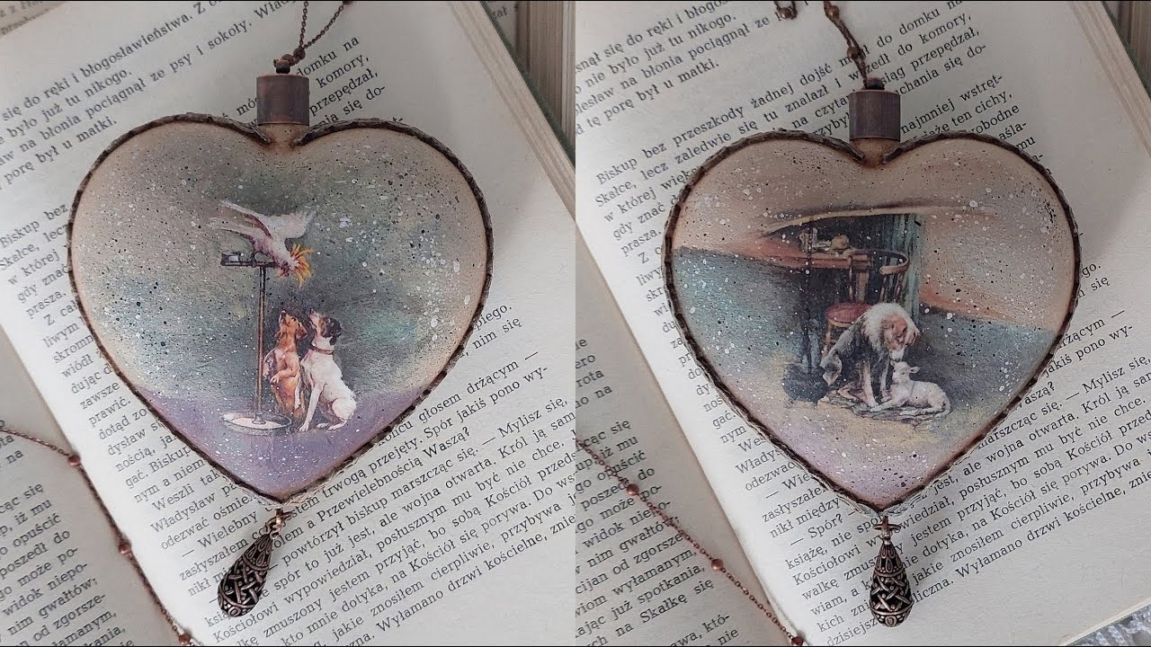 Decoupage heart 💚🦮🧡 -#decoupage #tutorial #itdcollection #diy #diycraft #decoupagebauble #artdeco