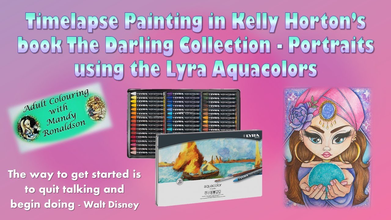Coloring Kelly Horton with Lyra Aquacolors - Adult Colouring- Trying a new art medium