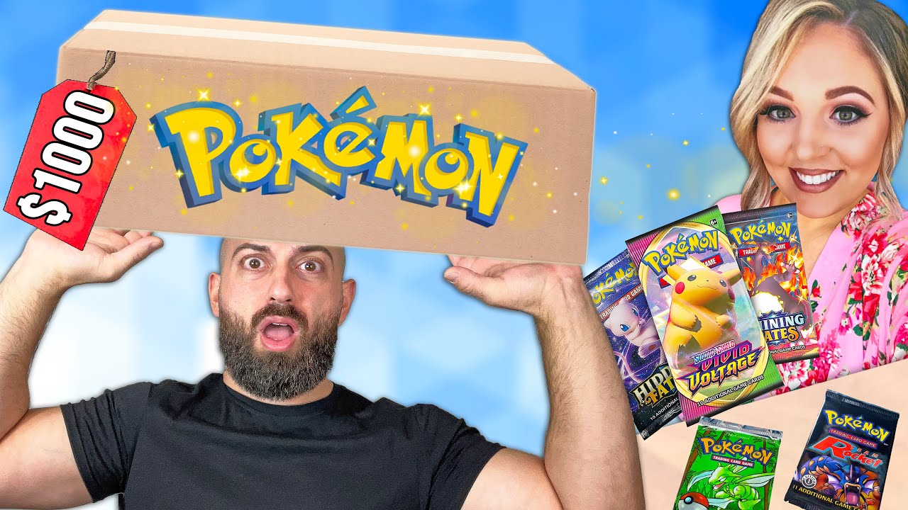 I Challenged Her to Build a $1000 Pokemon Mystery Box!