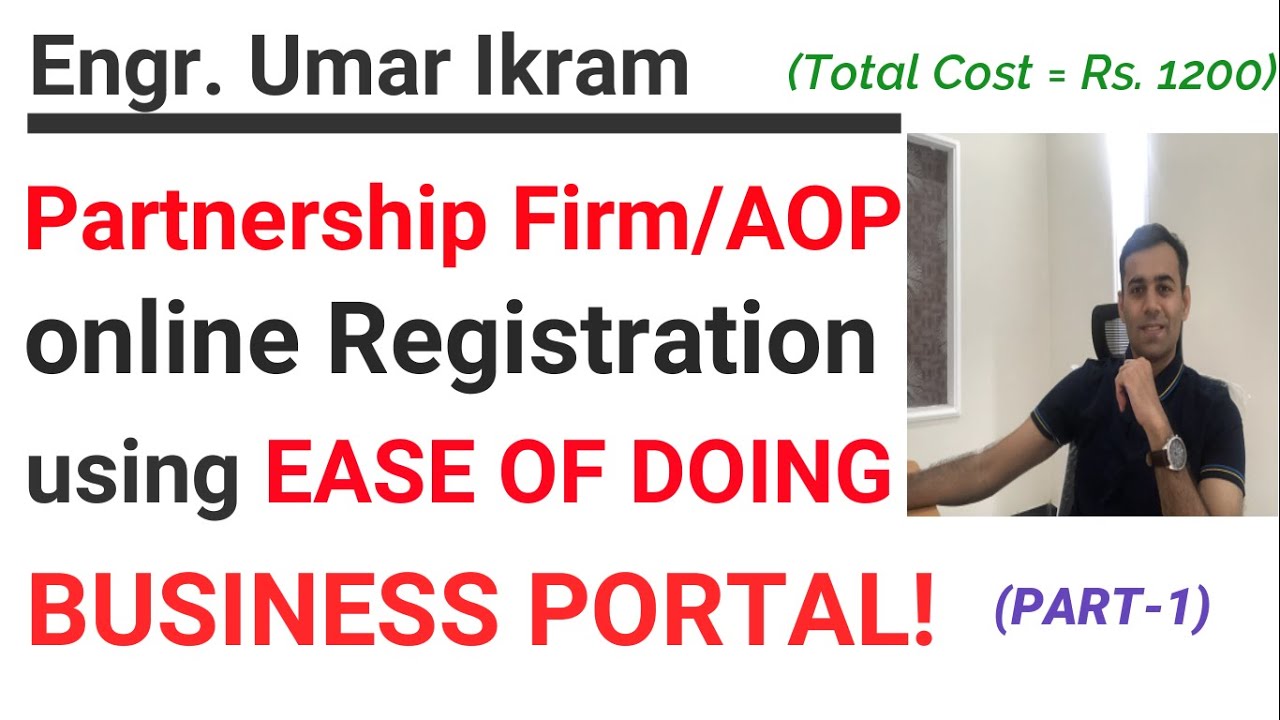 Partnership Firm Online Registration using Ease of Doing Business Portal in Pakistan? (PART-1)