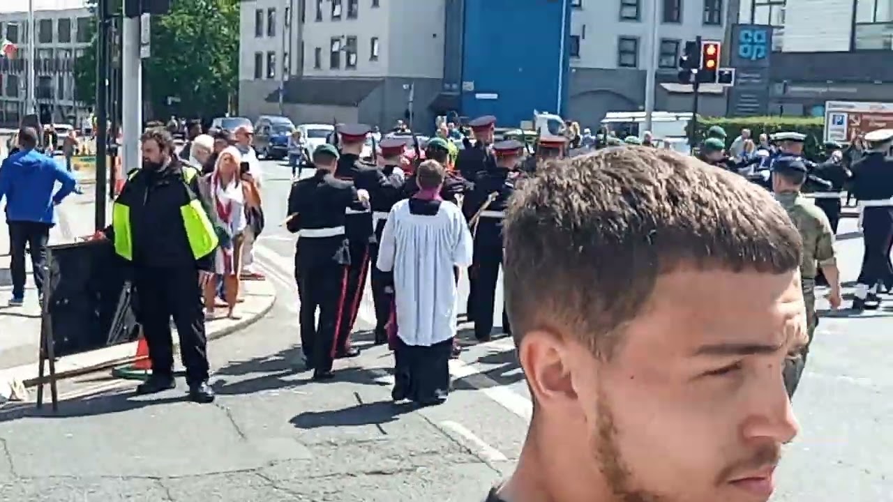 42 commandos  on March plymouth celebrating 100yrs of Royal marines