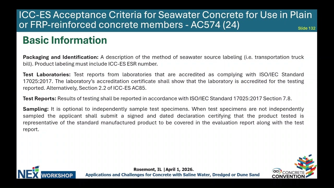 Aileen Vandenberg &ndash; ICC-ES Acceptance Criteria for Seawater Concrete- AC574 (24) | NEx Workshop