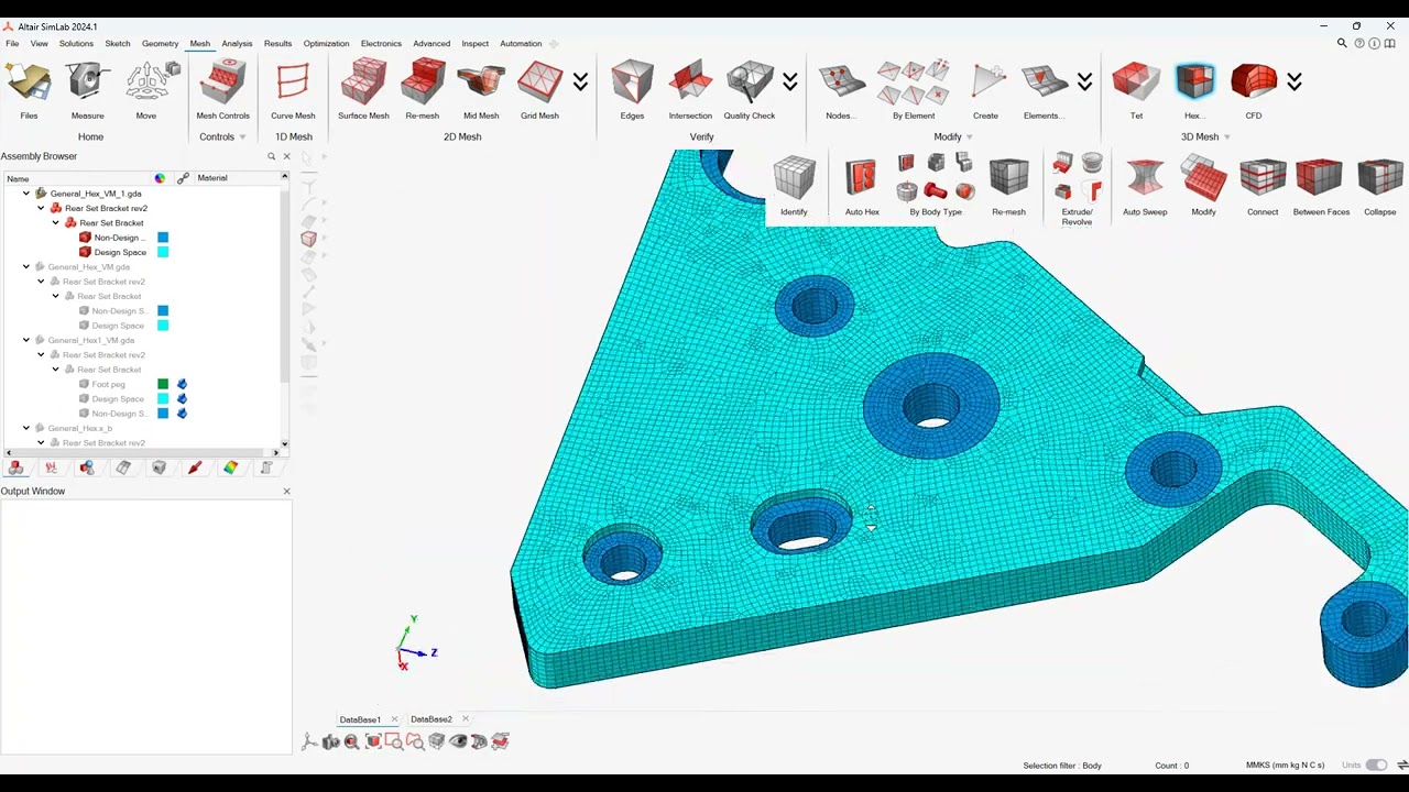 Hex Meshing Techniques with Altair SimLab